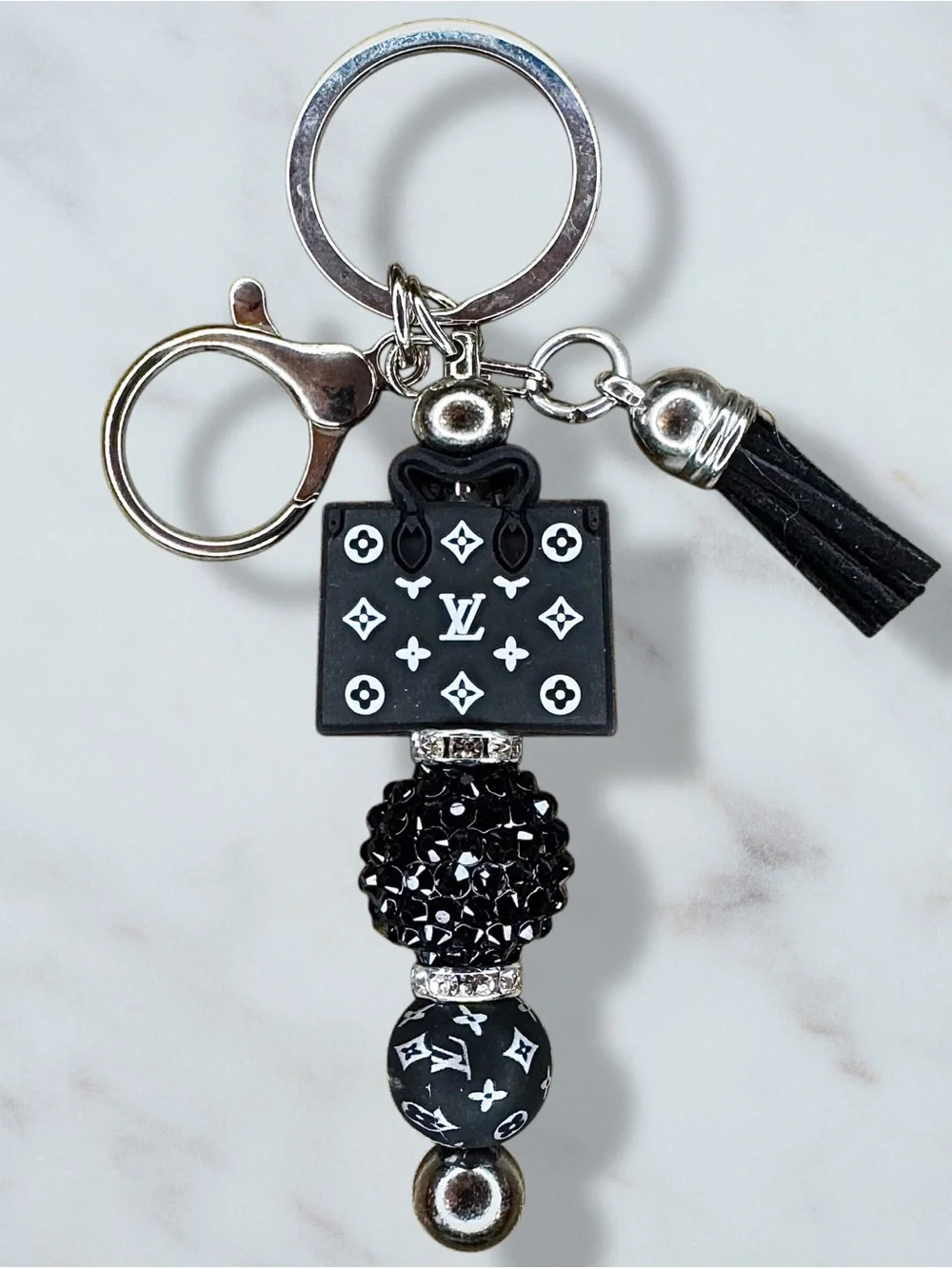 Fashion LV Purse Black Keychain